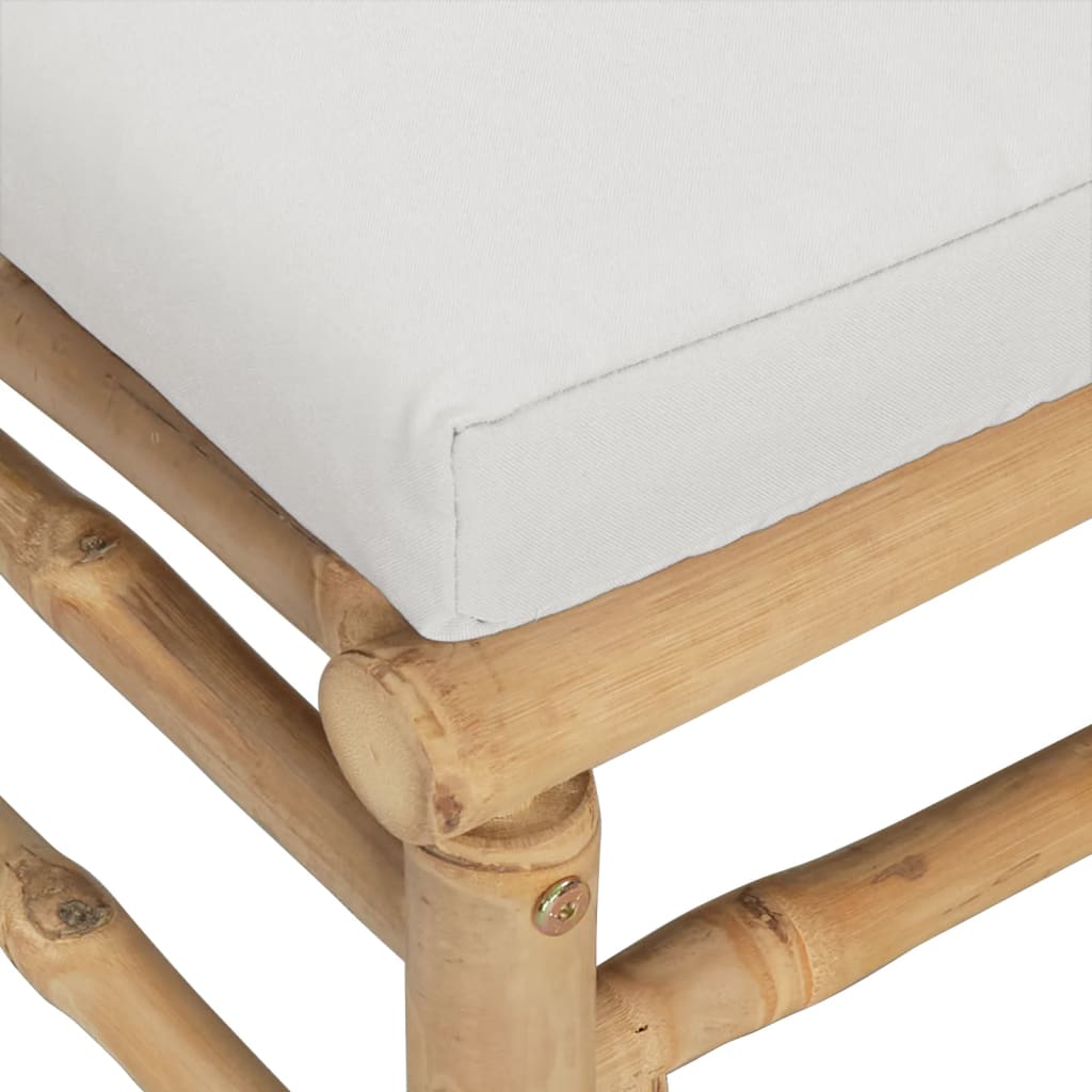 vidaXL 11 Piece Patio Lounge Set with Light Gray Cushions Bamboo