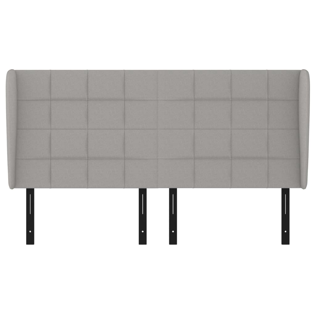 vidaXL Headboard with Ears Light Gray 64.2"x9.1"x46.5"/50.4" Fabric