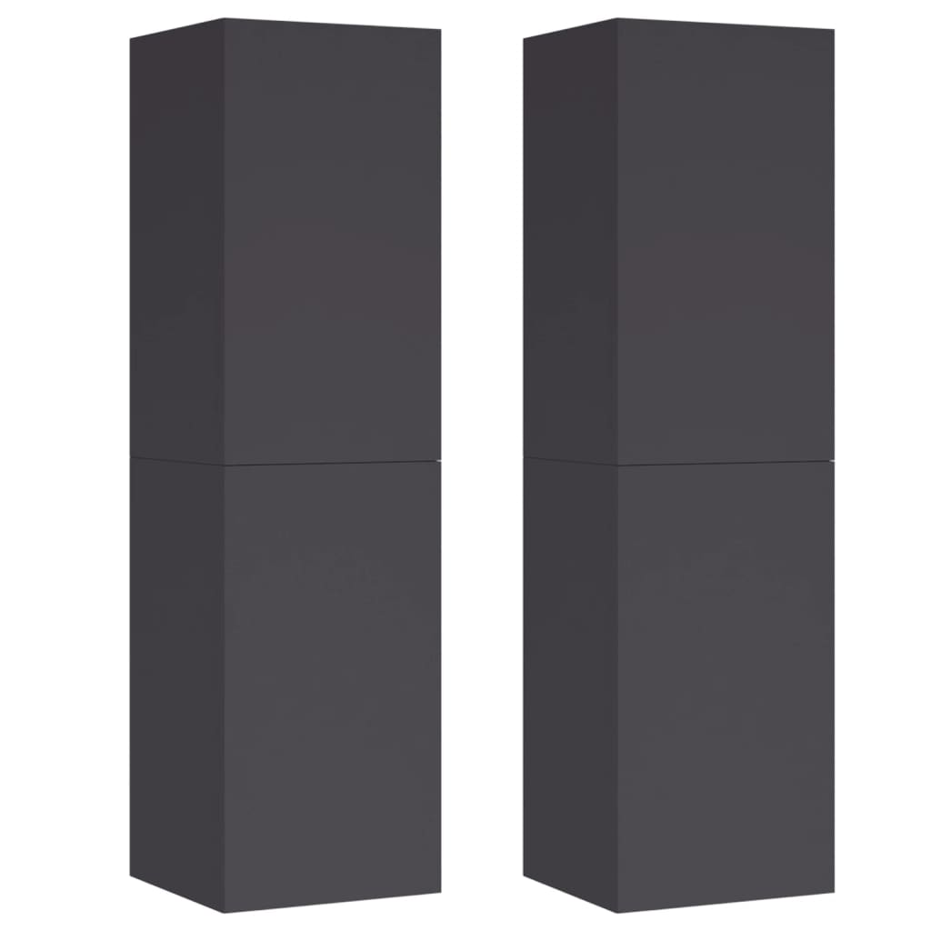 vidaXL TV Cabinets 2 pcs Gray 12"x11.8"x43.3" Engineered Wood