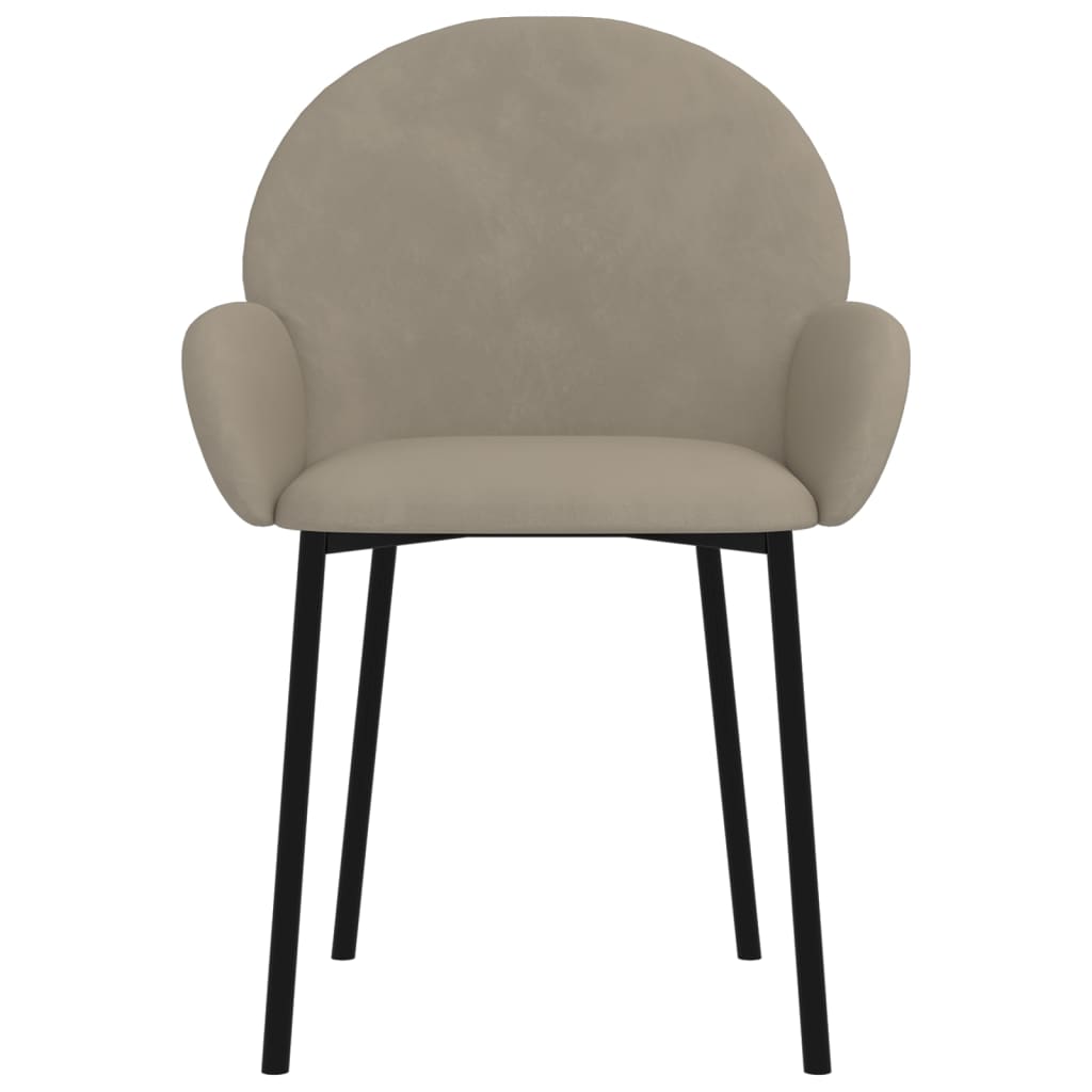 vidaXL Dining Chairs 2 pcs Light Gray Velvet