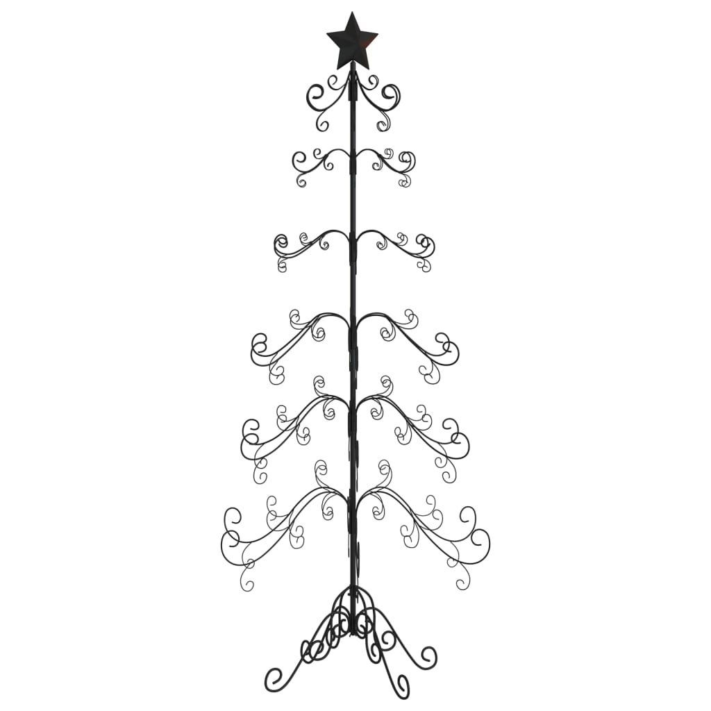 vidaXL Metal Christmas Tree for Decoration Black 70.9"