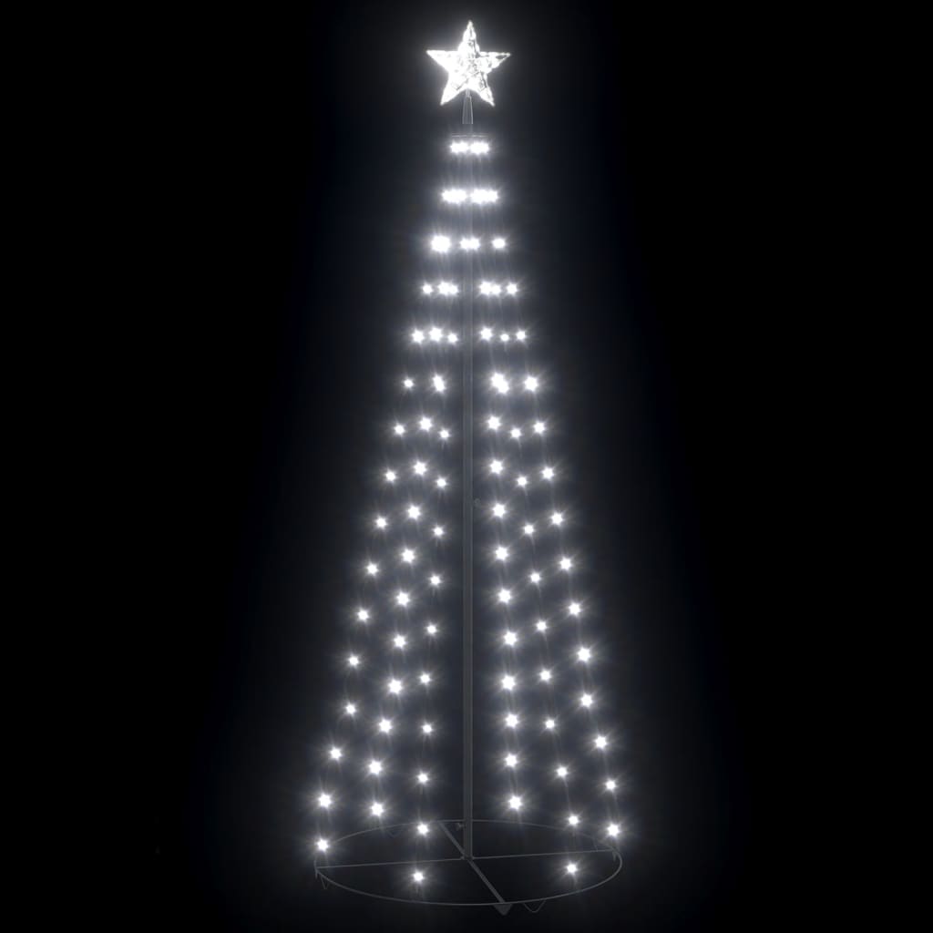 vidaXL Christmas Cone Tree Cold White 100 LEDs Decoration 2x6 ft