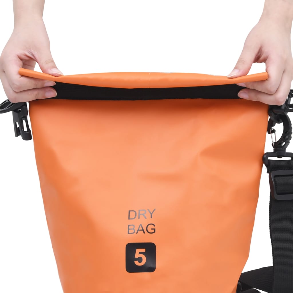 vidaXL Dry Bag Orange 1.3 gal PVC