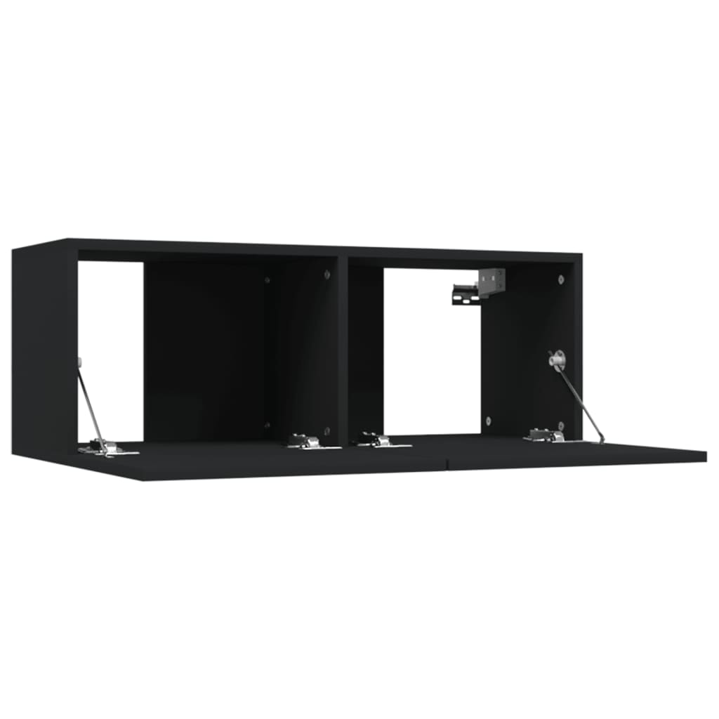 vidaXL TV Stands 2 Pcs Black 31.5"x11.8"x11.8" Engineered Wood