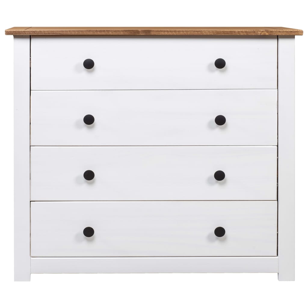 vidaXL Side Cabinet White 31.5"x15.7"x28.7" Pine Panama Range
