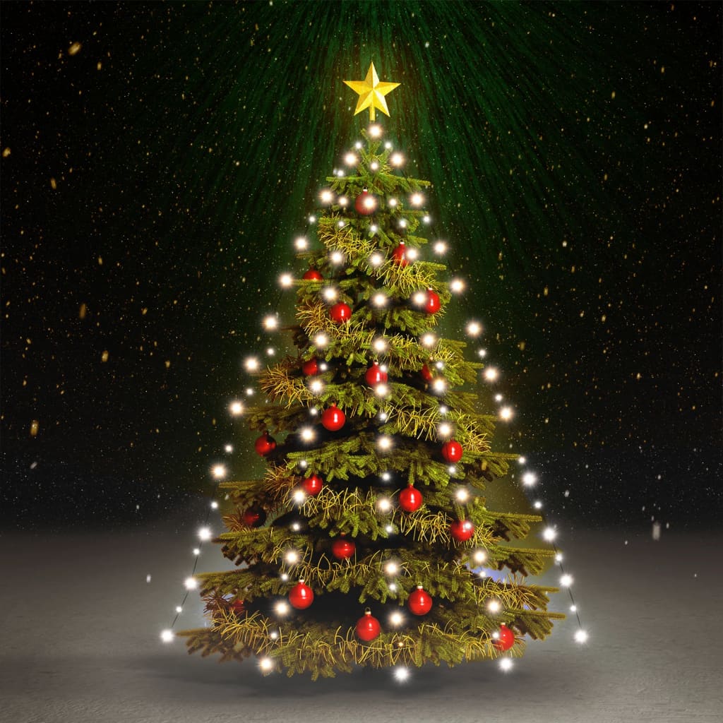 vidaXL Christmas Tree Net Lights with 150 LEDs Cold White 59.1"