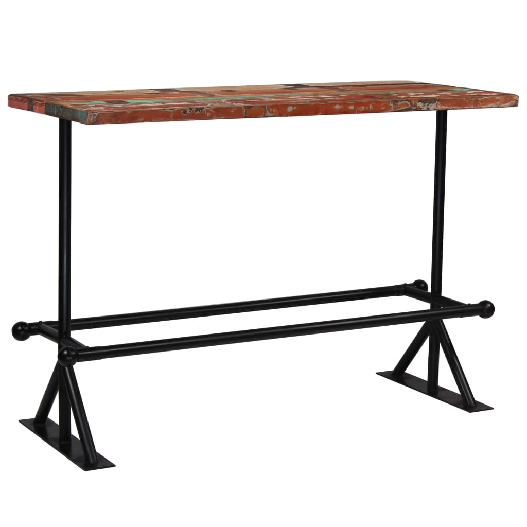 vidaXL Bar Table Solid Reclaimed Wood Multicolor 59.1"x27.6"x42.1"