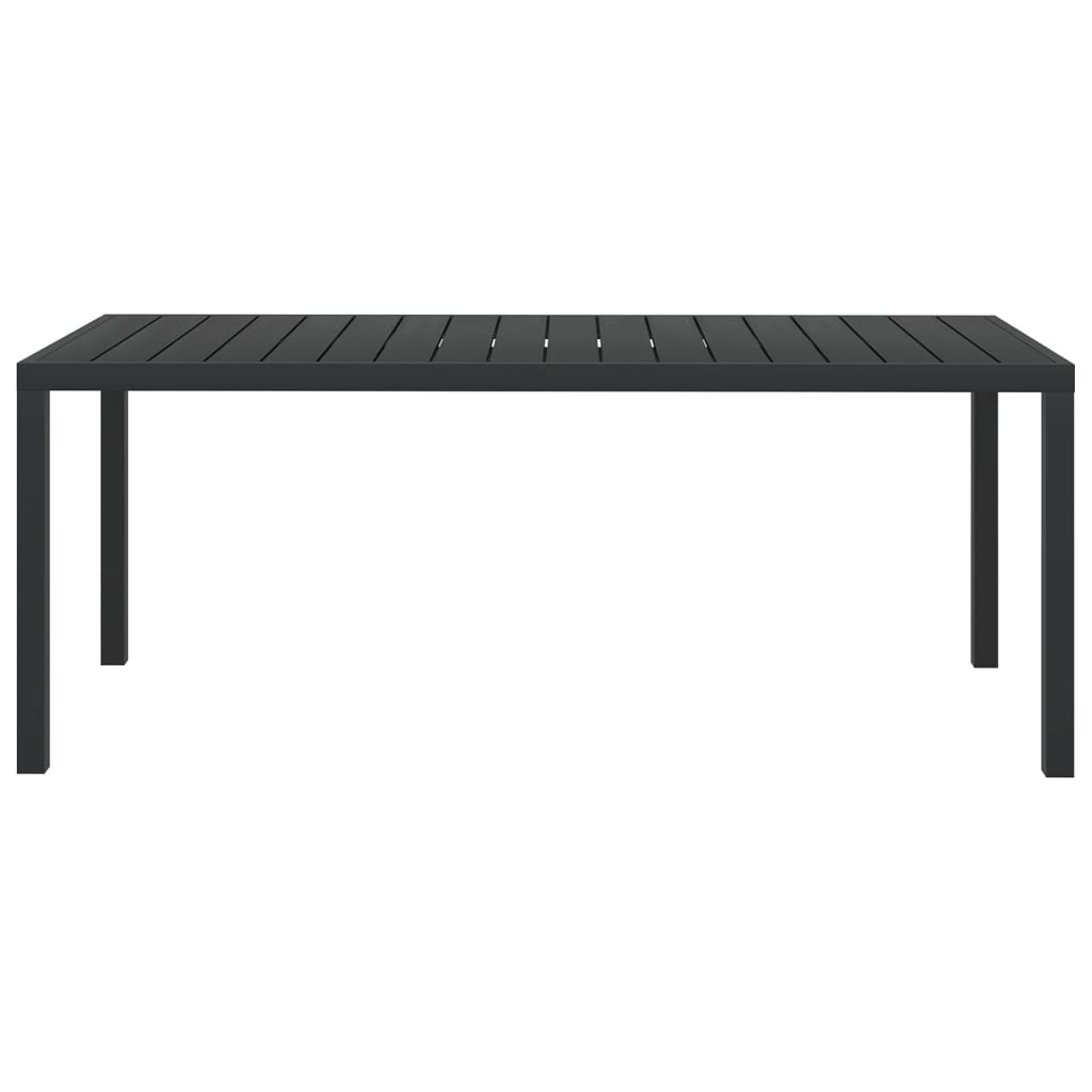 vidaXL Patio Table Black 72.8"x35.4"x29.1" Aluminum and WPC