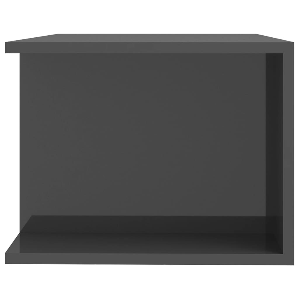 vidaXL TV Cabinet with LED Lights High Gloss Gray 35.4"x15.4"x11.8"