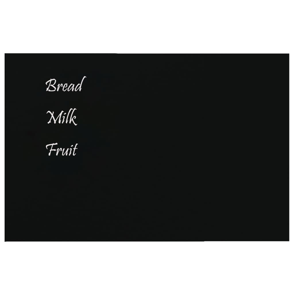 vidaXL Wall-mounted Magnetic Board Black 15.7"x11.8" Tempered Glass