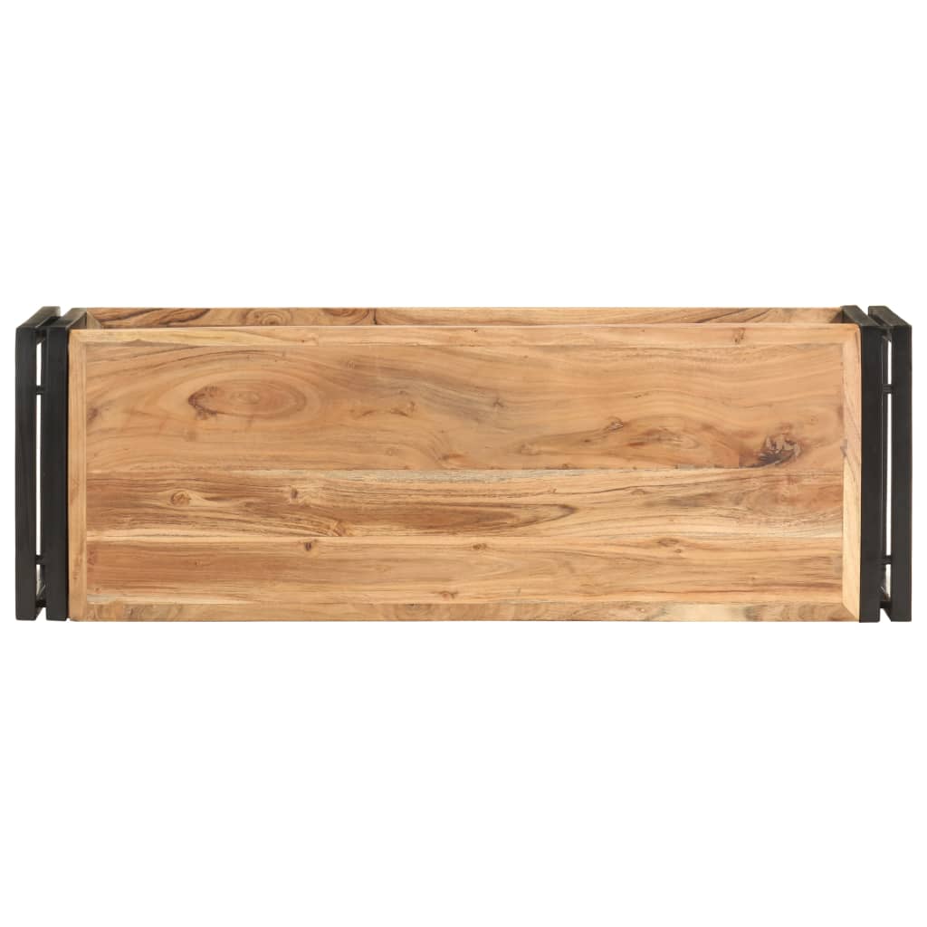 vidaXL TV Stand 35.4"x11.8"x15.7" Solid Wood Acacia