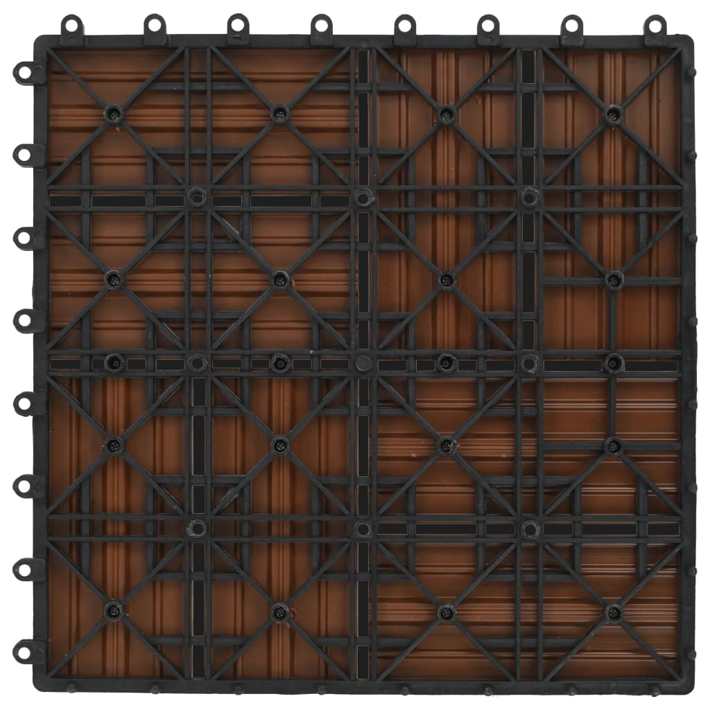 vidaXL 11 pcs Decking Tiles WPC 11.8" x 11.8" 1 sqm Brown