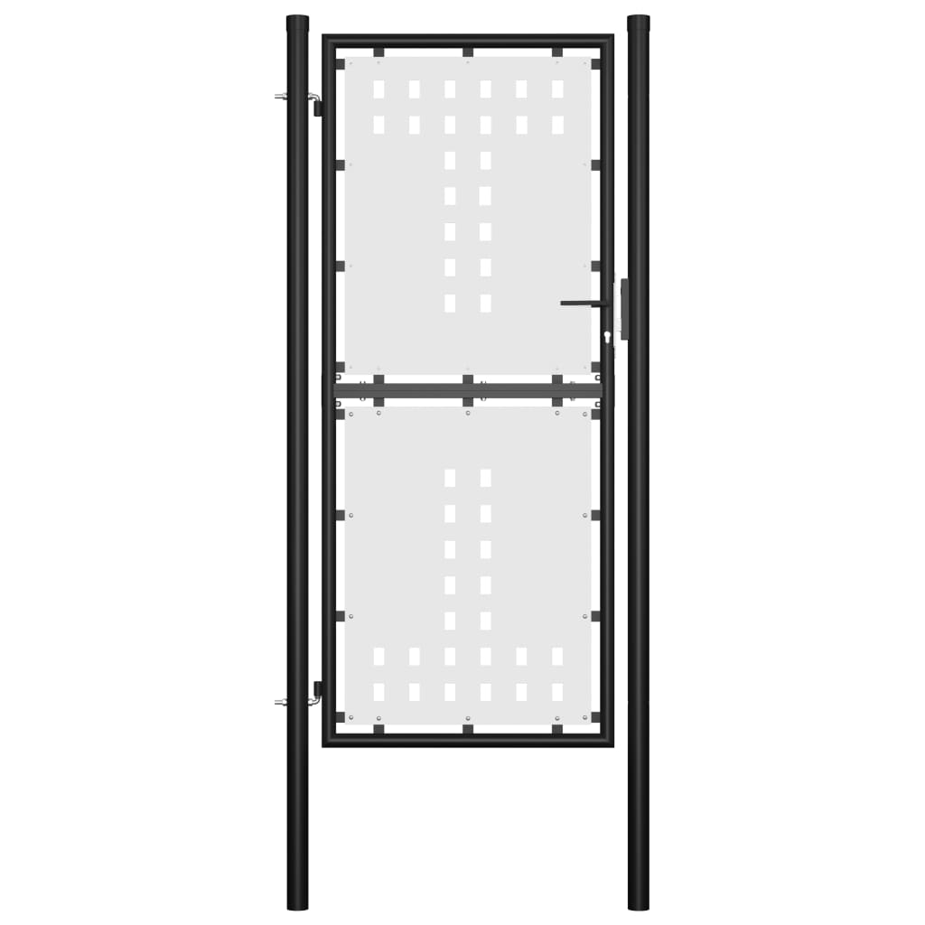vidaXL Single Door Fence Gate 39.4"x68.9" Black