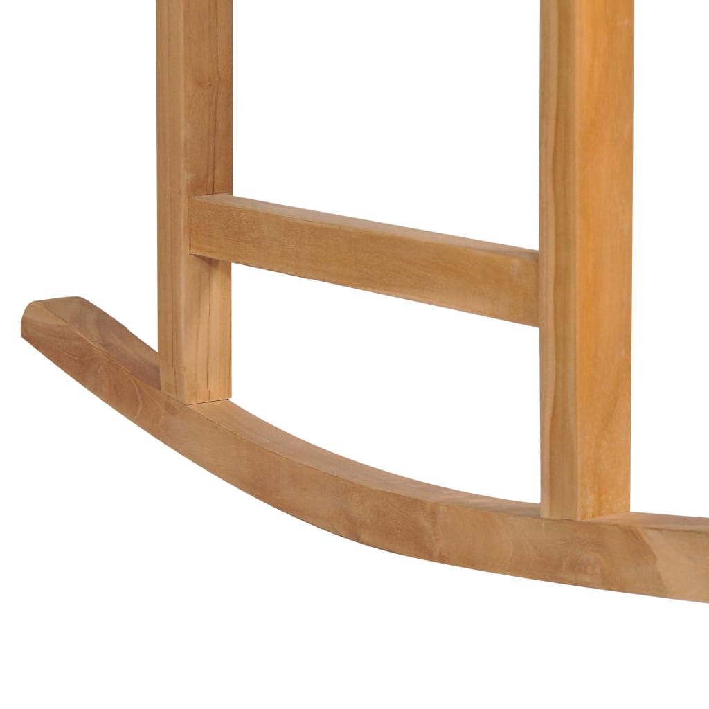 vidaXL Rocking Chair with Cream White Cushion Solid Teak Wood