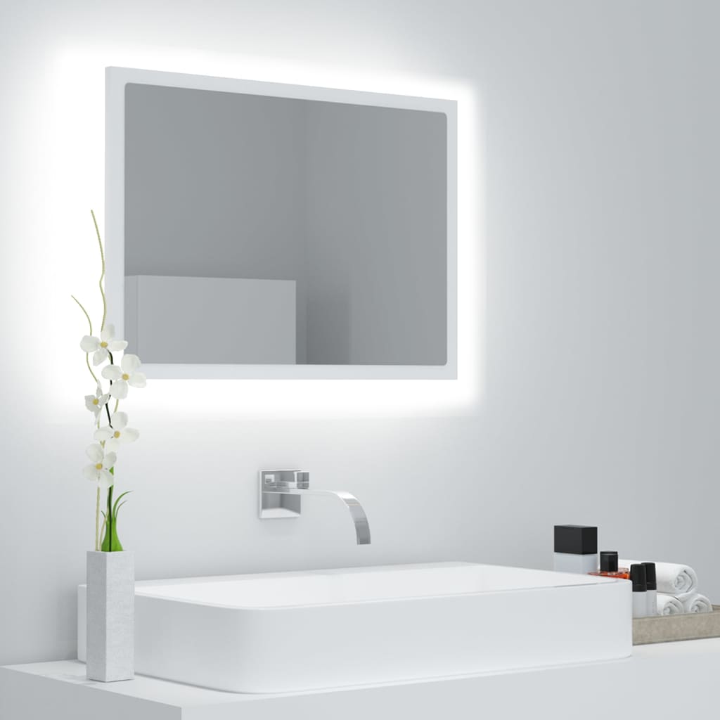 vidaXL LED Bathroom Mirror White 23.6"x3.3"x14.6" Acrylic