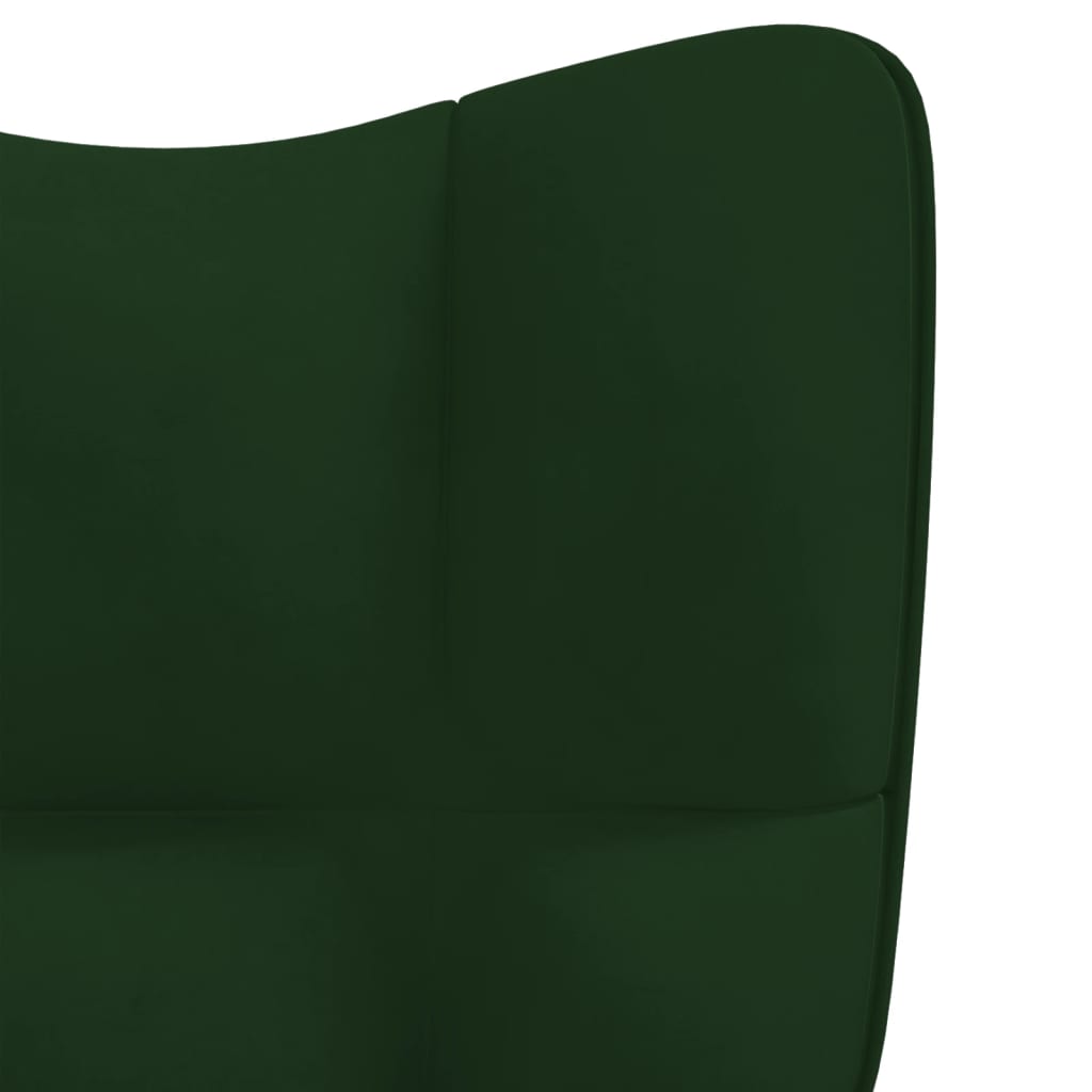 vidaXL Rocking Chair Dark Green Velvet