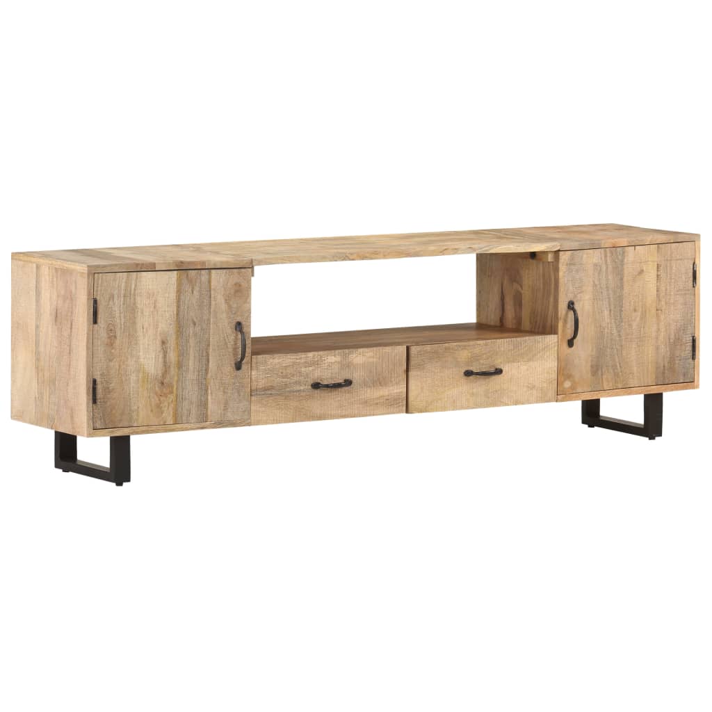 vidaXL TV Cabinet 63"x11.8"x17.7" Solid Mango Wood