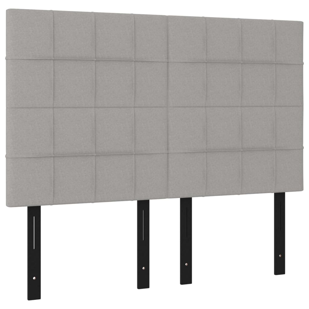 vidaXL Bed Frame with Headboard Light Gray 53.9"x74.8" Full Fabric