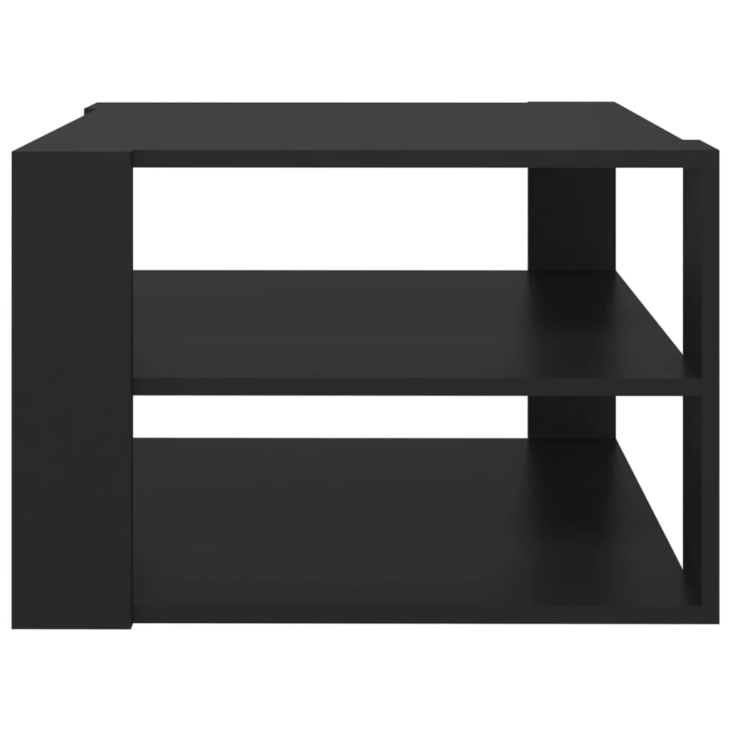 vidaXL Coffee Table Black 23.6"x23.6"x15.7" Engineered Wood