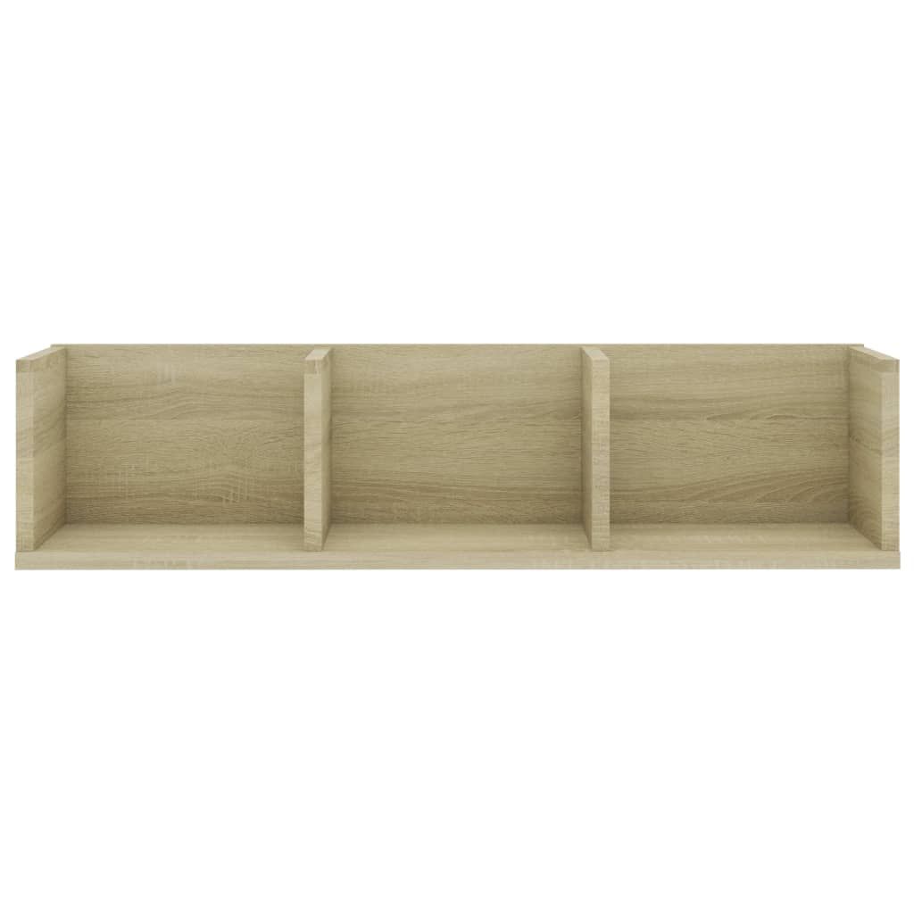 vidaXL CD Wall Shelf Sonoma Oak 29.5"x7.1"x7.1" Engineered Wood