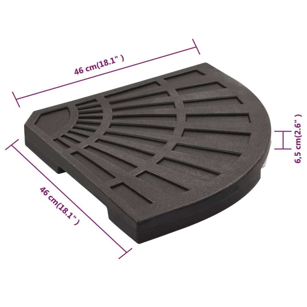 vidaXL Umbrella Weight Plate Black Fan-shaped 44.1 lbs