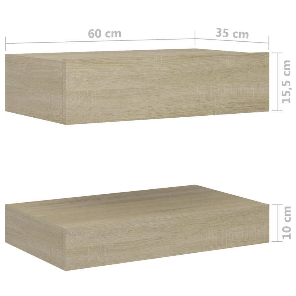 vidaXL Bedside Cabinet Sonoma Oak 23.6"x13.8" Engineered Wood
