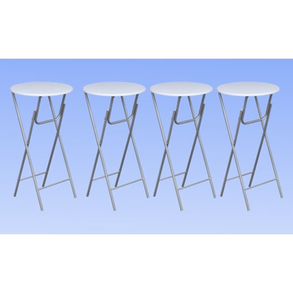 vidaXL Bar Tables 4 pcs with MDF Tabletop White