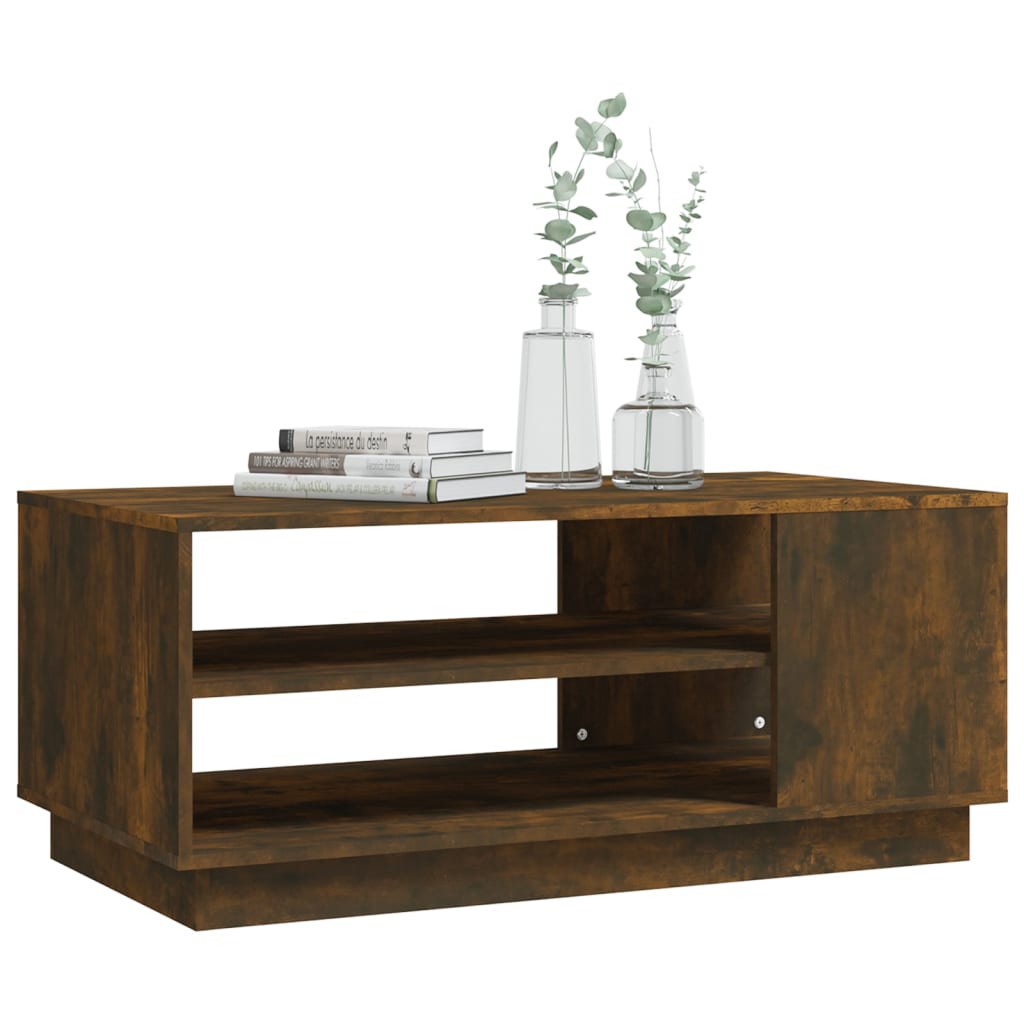 vidaXL Coffee Table Smoked Oak 40.2"x21.7"x16.9" Engineered Wood