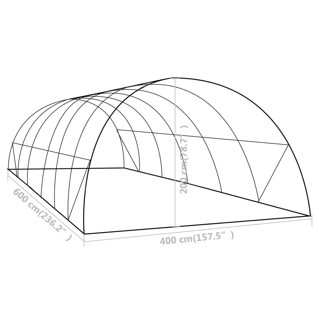 vidaXL Greenhouse 258.3 ft² 19.7'x13.1'x6.6'