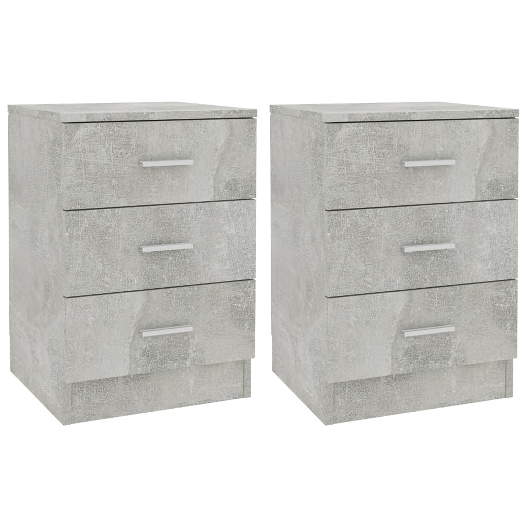 vidaXL Side Cabinets 2 pcs Concrete Gray 15"x13.8"x22" Engineered Wood