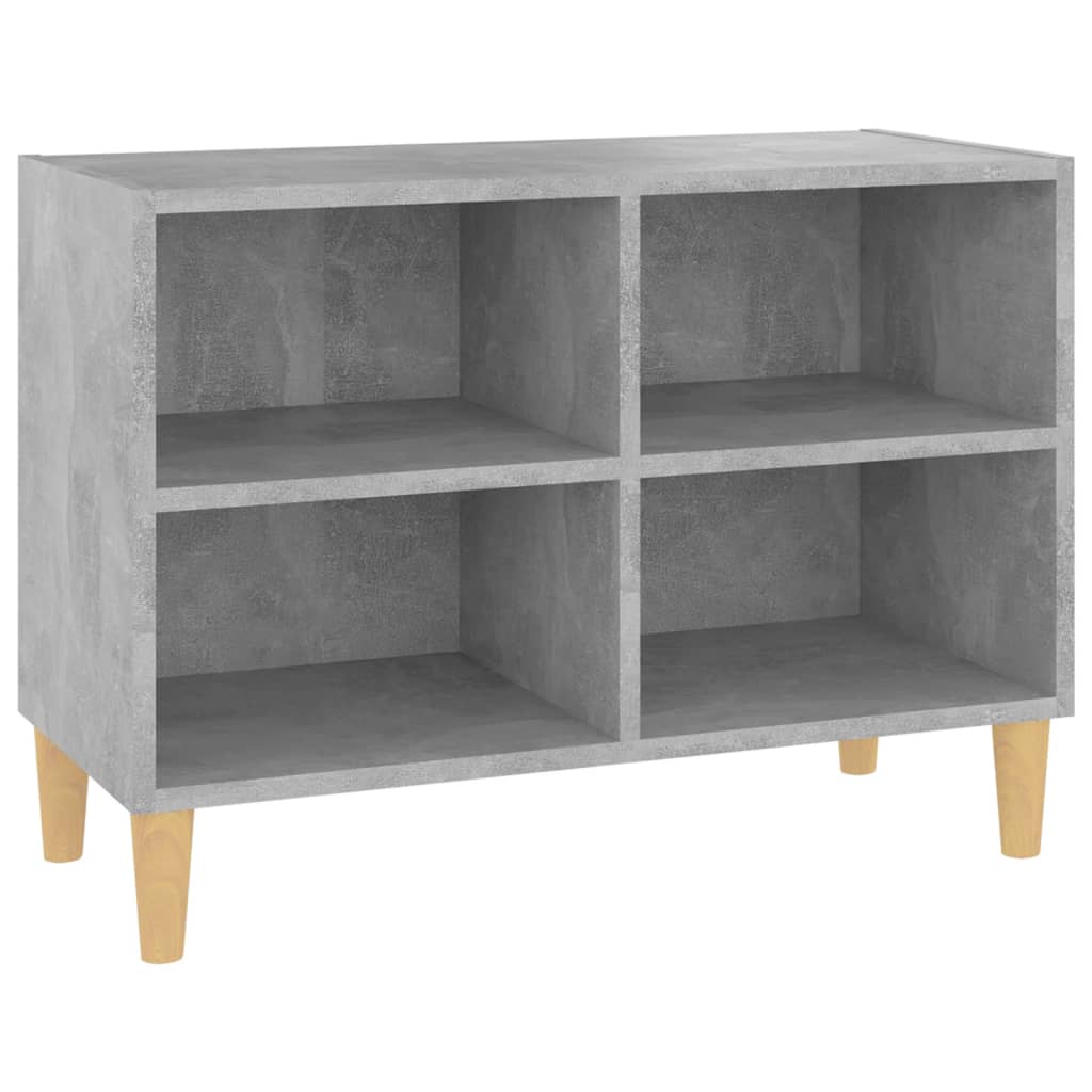 vidaXL TV Stand with Solid Wood Legs Concrete Gray 27.4"x11.8"x19.7"