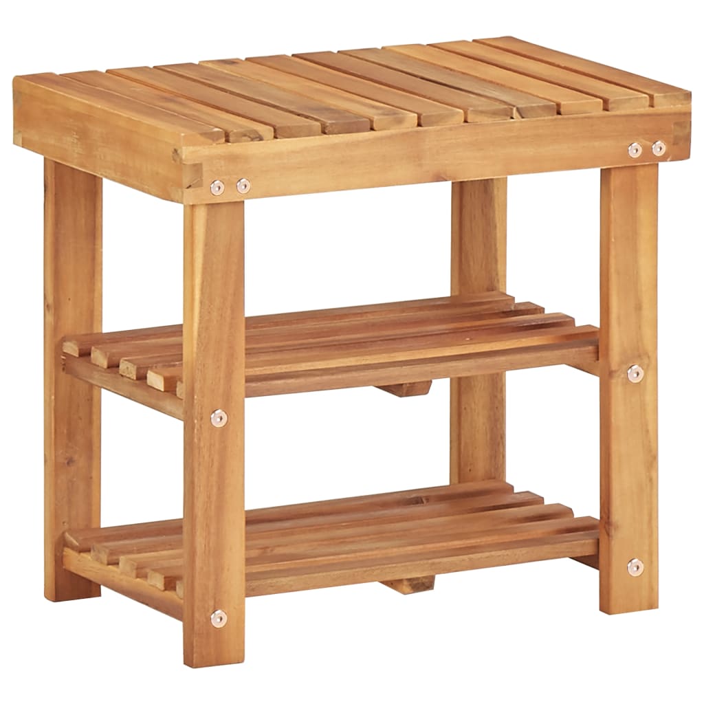 vidaXL Shoe Rack 19.6"x12.5"x17.7" Solid Acacia Wood