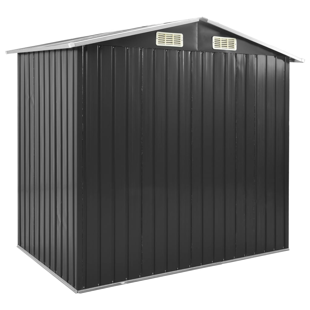 vidaXL Garden Shed with Rack Anthracite 80.7"x51.2"x72" Iron