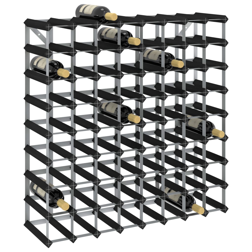 vidaXL Wine Rack for 72 Bottles Black Solid Pine Wood