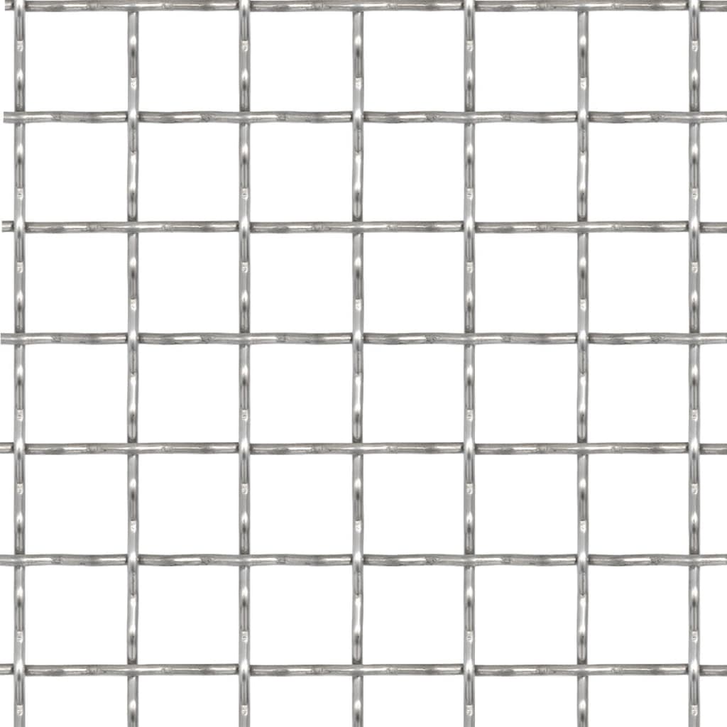 vidaXL Crimped Garden Wire Fence Stainless Steel 19.7"x19.7" 1.2"x1.2"x0.1"