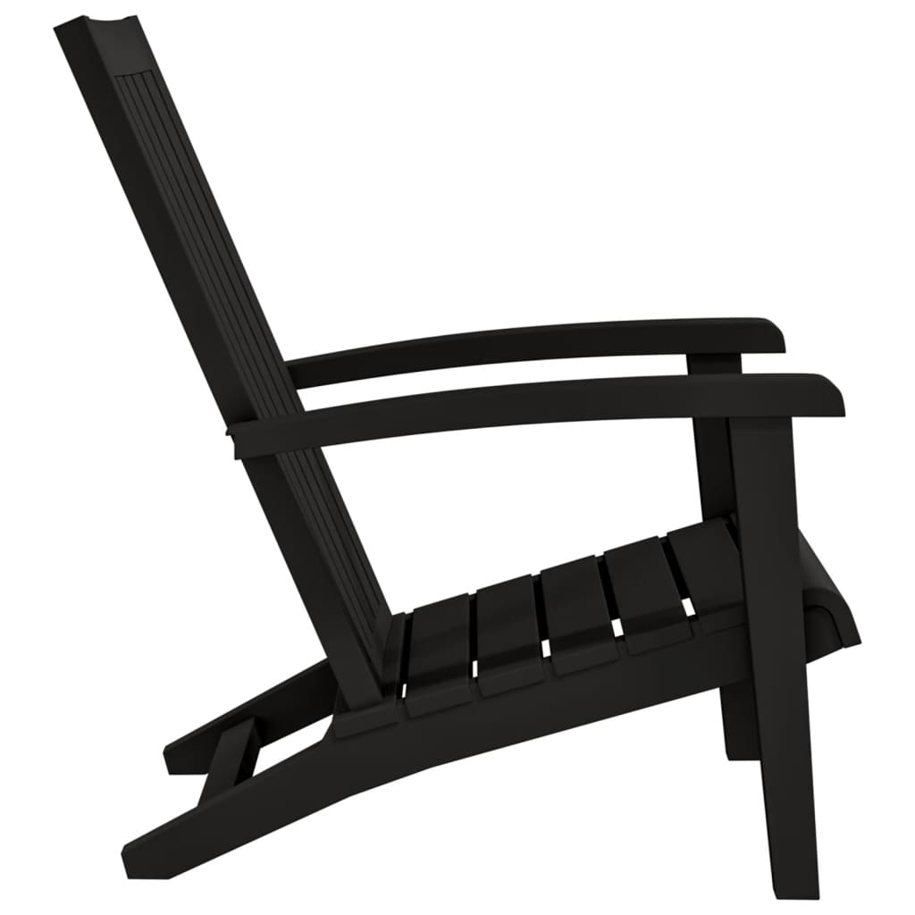 vidaXL Patio Adirondack Chair Black Polypropylene