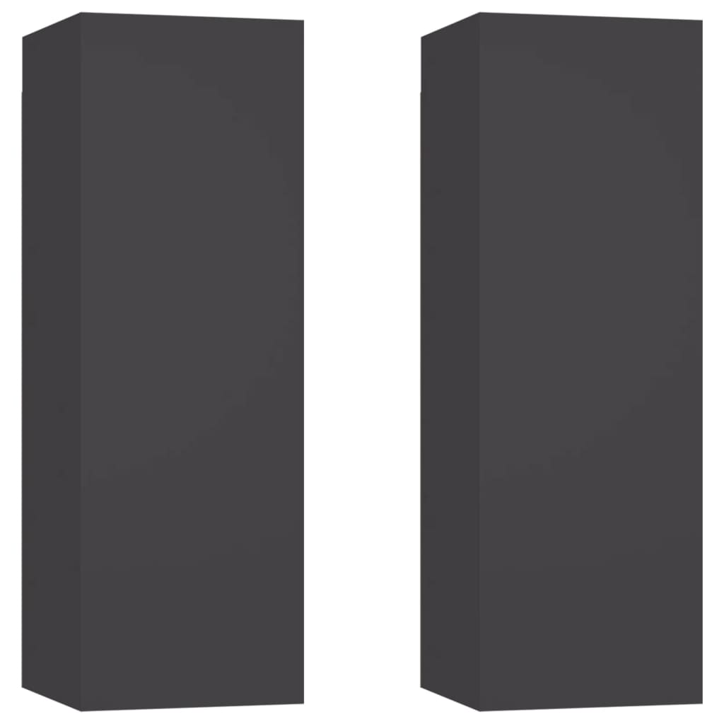 vidaXL TV Cabinets 2 pcs Gray 12"x11.8"x35.4" Chipboard