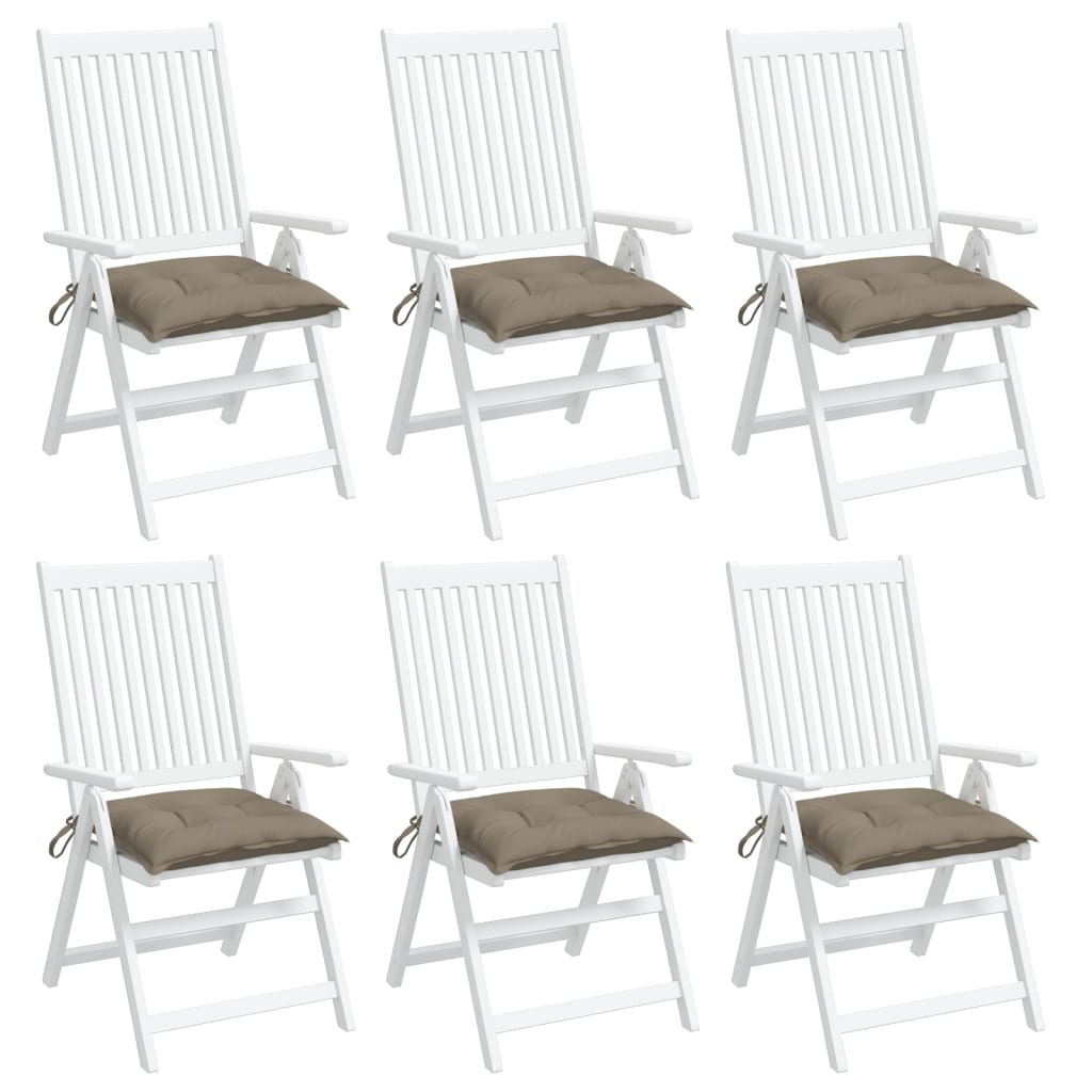 vidaXL Chair Cushions 6 pcs Taupe 19.7"x19.7"x2.8" Fabric