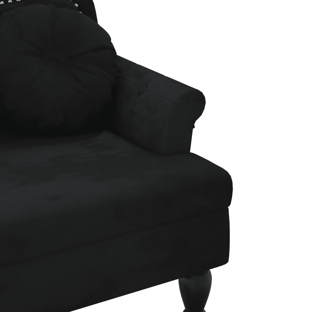 vidaXL Bench with Cushions Black 47.4"x25.6"x29.5" Velvet
