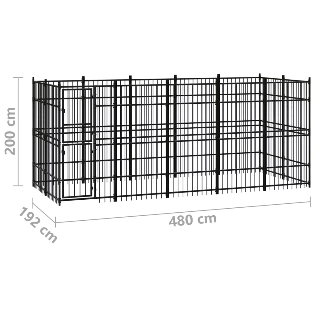 vidaXL Outdoor Dog Kennel Steel 99.2 ft²