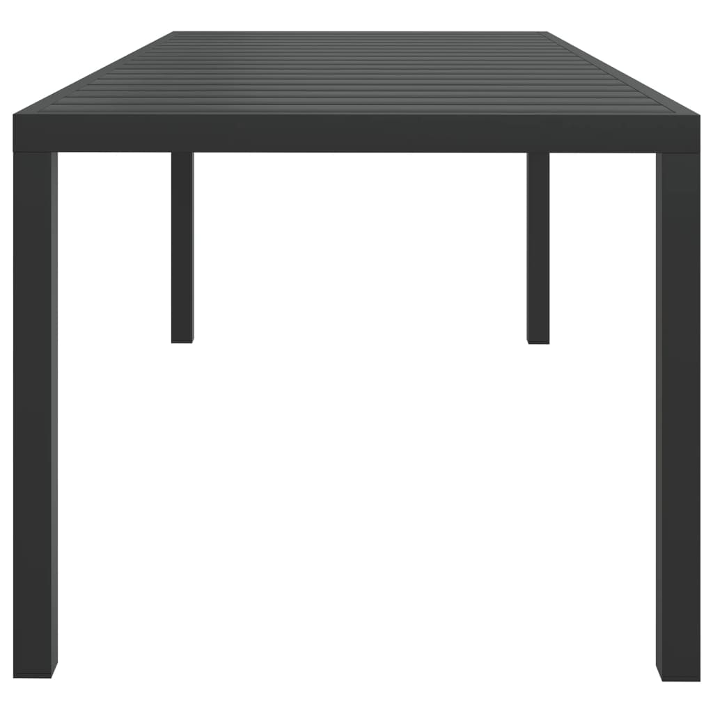 vidaXL Patio Table Black 72.8"x35.4"x29.1" Aluminum and WPC