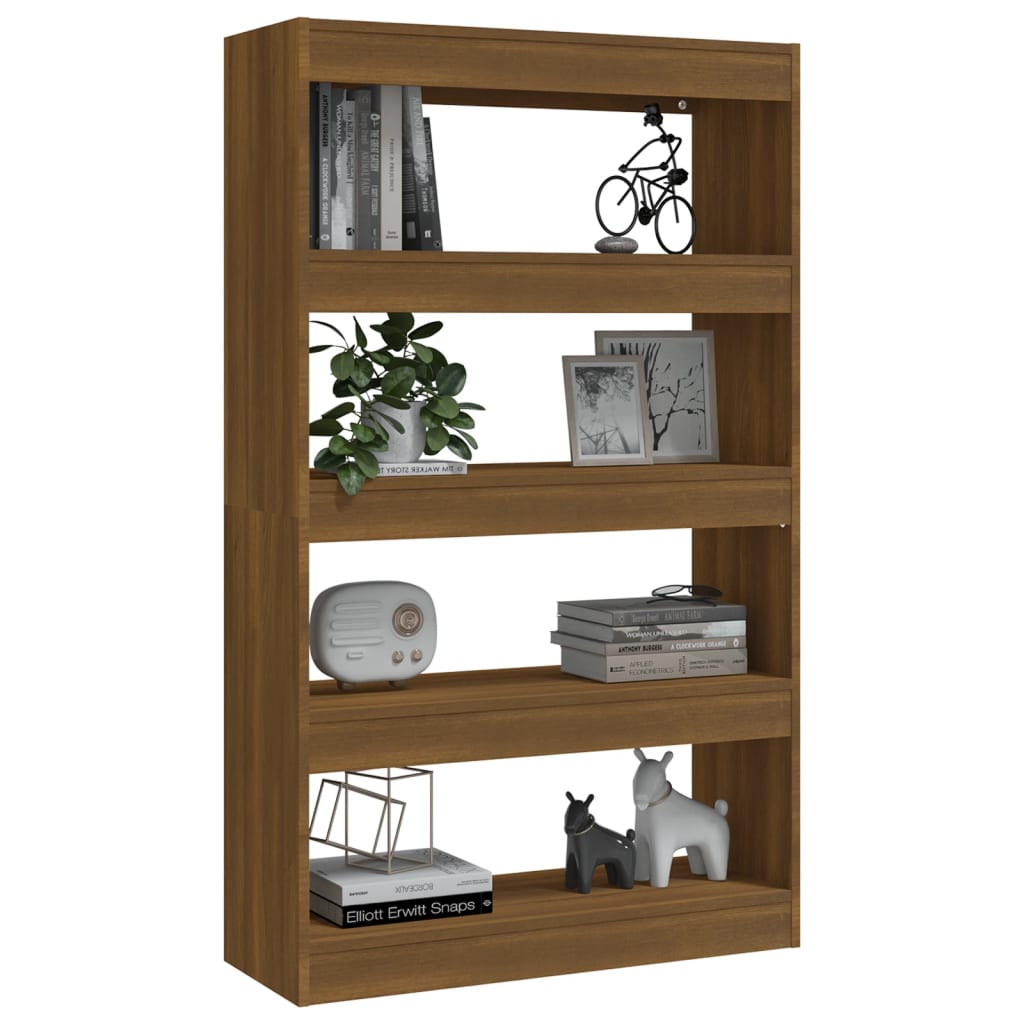 vidaXL Book Cabinet/Room Divider Brown Oak 31.5"x11.8"x53.1" Engineered Wood