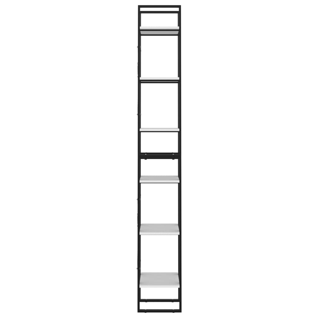 vidaXL 6-Tier Book Cabinet White 15.7"x11.8"x82.7" Engineered Wood
