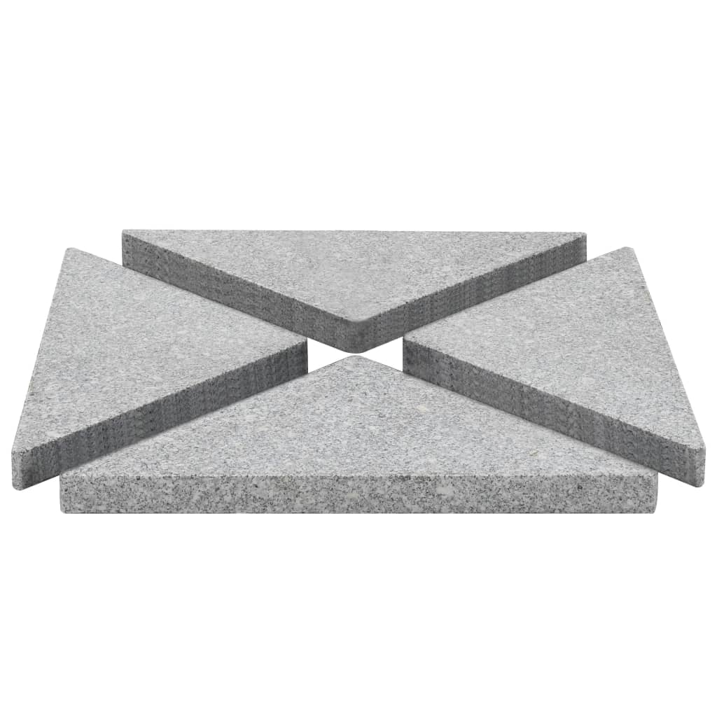 vidaXL Umbrella Weight Plates 4 pcs Gray Granite Triangular 132.3 lb