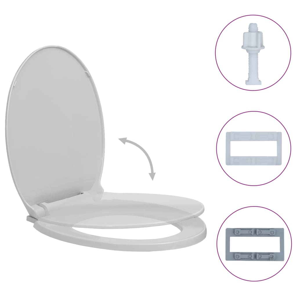 vidaXL Soft-Close Toilet Seat Quick Release Beige Oval