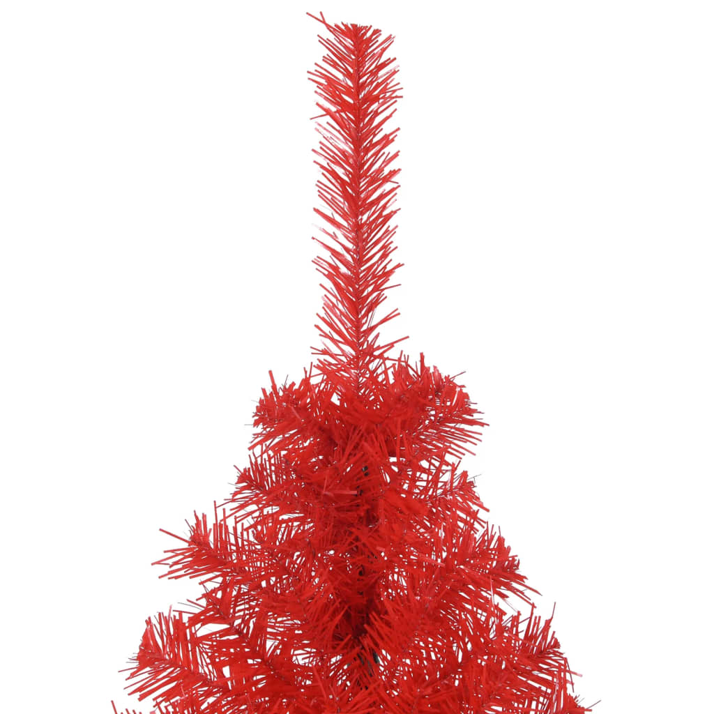 vidaXL Artificial Half Christmas Tree with Stand Red 6 ft PVC