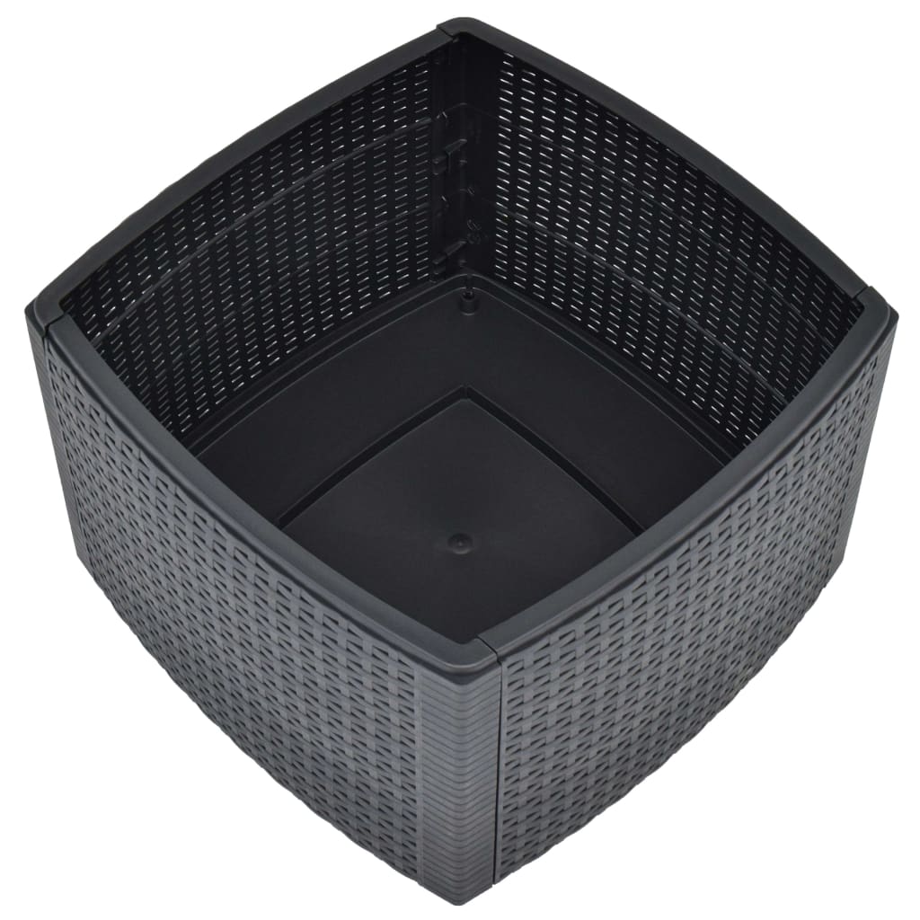 vidaXL Side Table Anthracite 21.3"x21.3"x14.4" Plastic