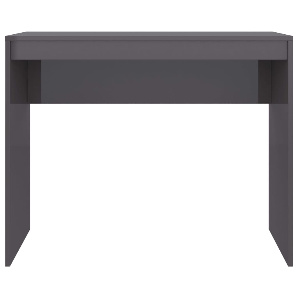 vidaXL Desk High Gloss Gray 35.4" x 15.7" x 28.3" Engineered Wood