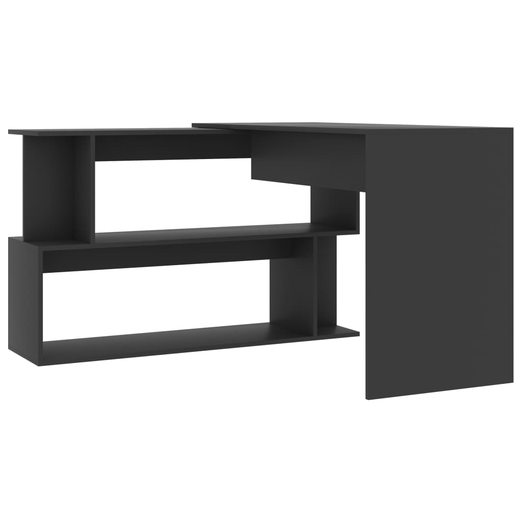 vidaXL Corner Desk Gray 78.7"x19.7"x29.9" Engineered Wood