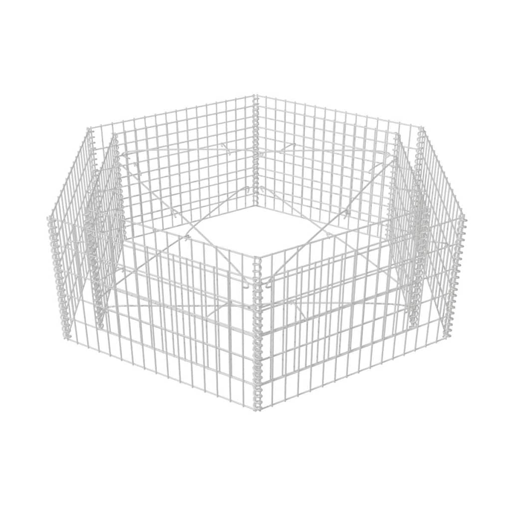 vidaXL Hexagonal Gabion Raised Bed 63"x55.1"x19.7"